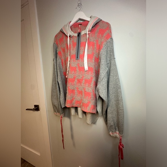 Free People Alpaca My Bags Hoodie Womens XS Sweatshirt Hi Lo Oversize Boho Rare - Picture 11 of 17